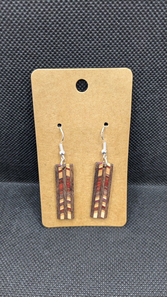 Segmented wooden earrings