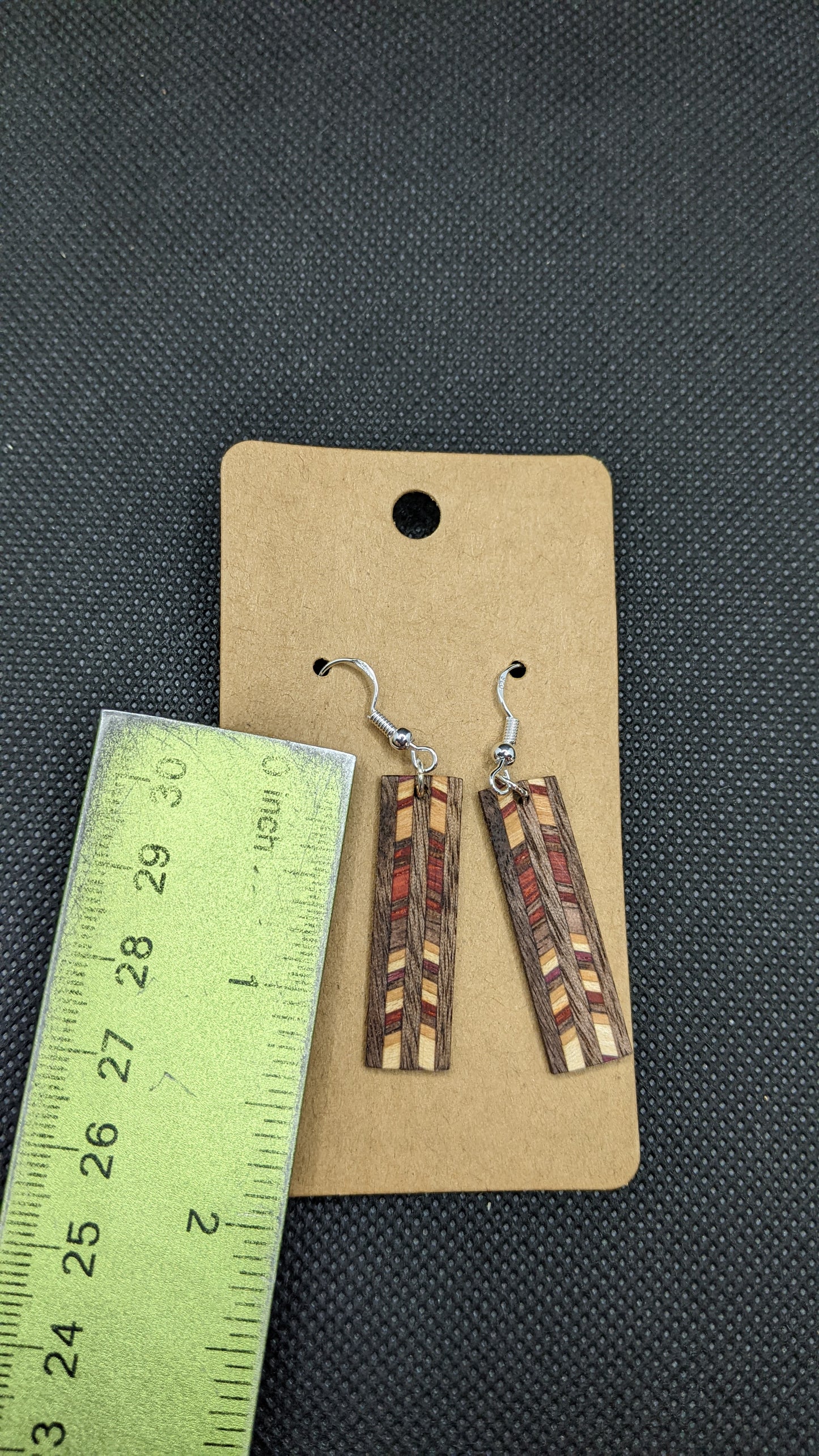 Segmented wooden earrings