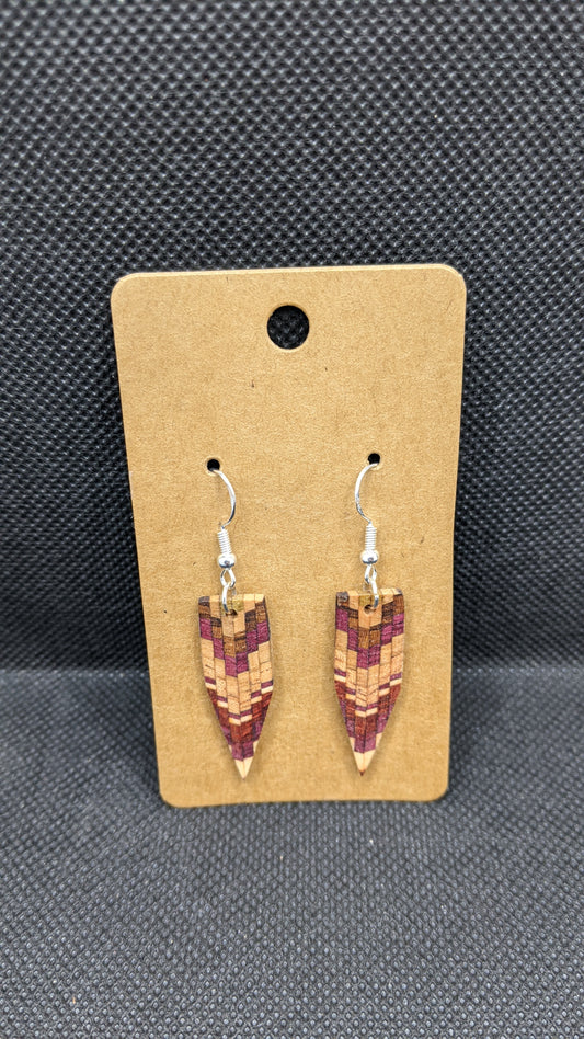 Segmented Wooden Earrings