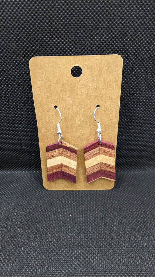 Segmented Wooden Earrings