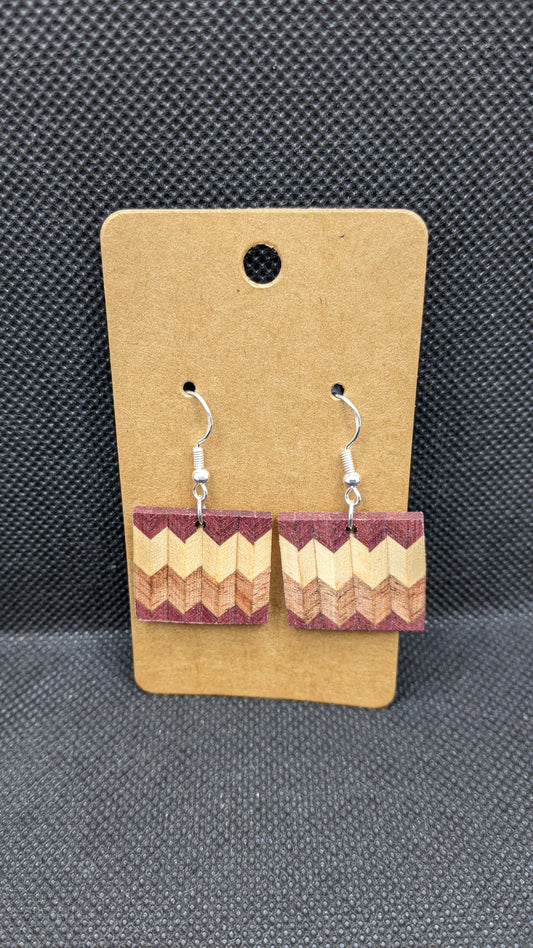 Segmented Wooden Earrings