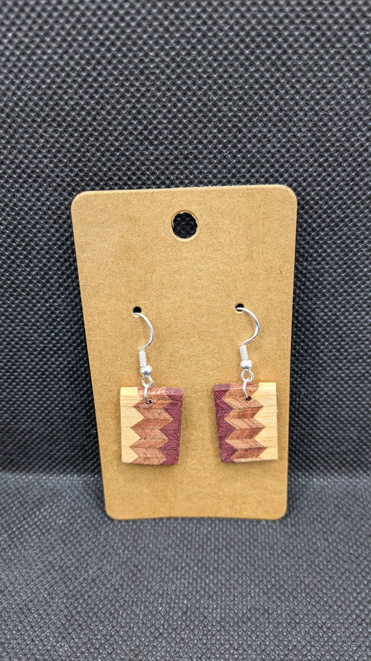 Segmented Wooden Earrings