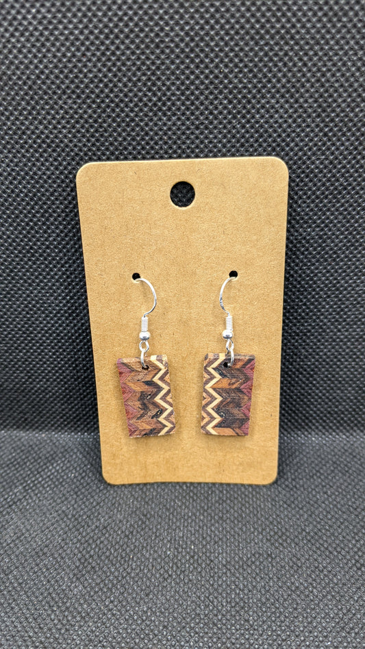 Segmented Wooden Earrings