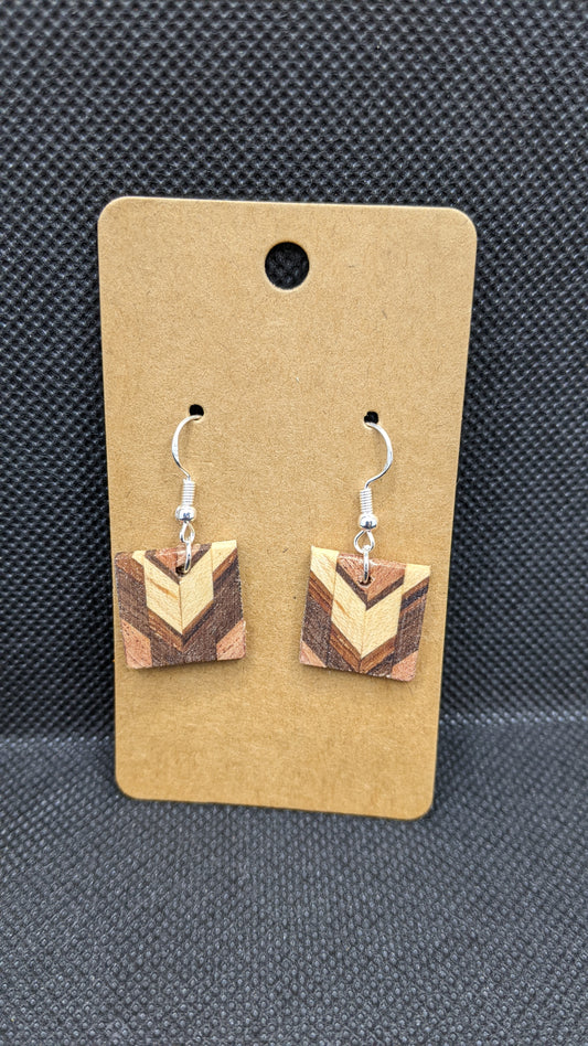 Segmented Wooden Earrings