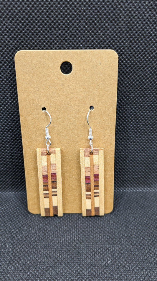 Segmented Wooden Earrings