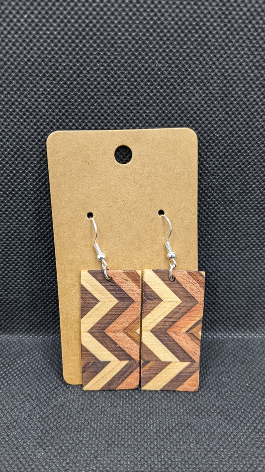 Segmented Wooden Earrings