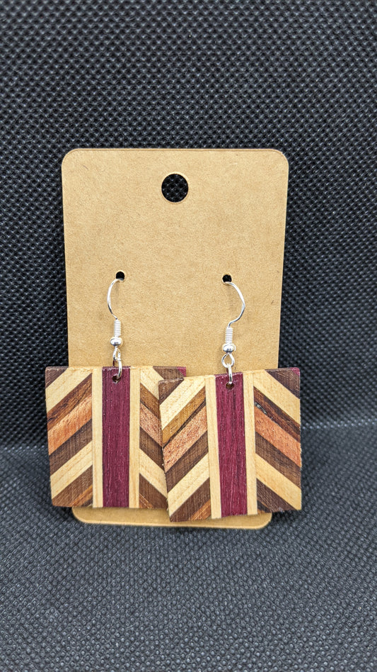 Segmented Wooden Earrings