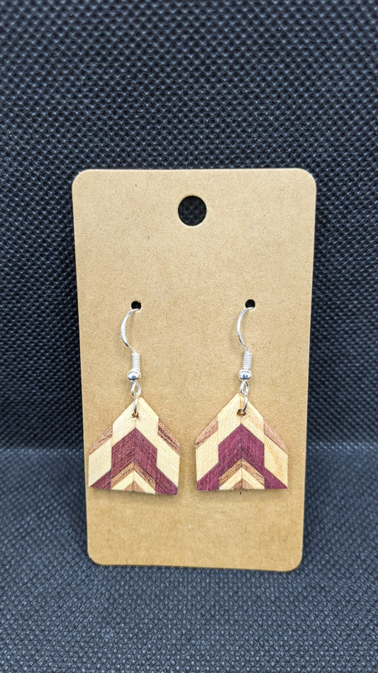 Segmented Wooden Earrings